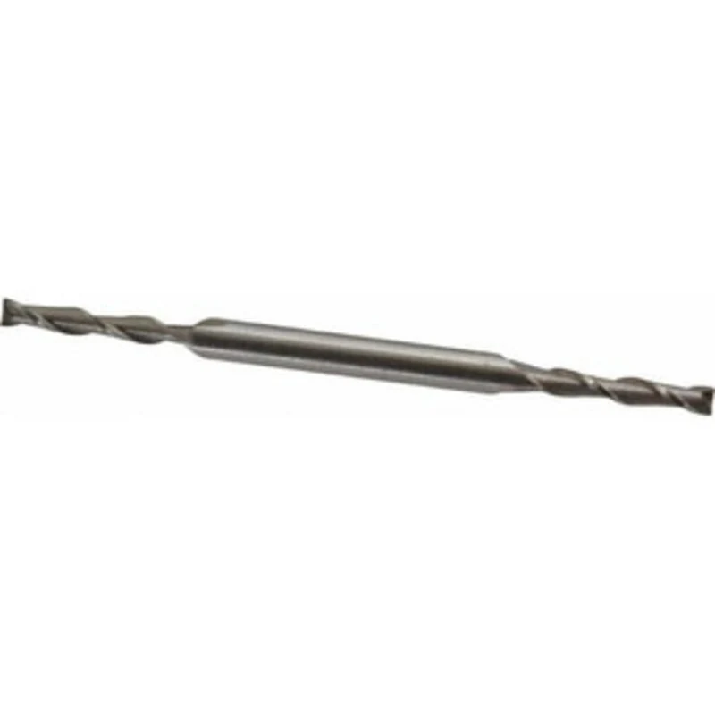 Value Collection 1/8, 3/4 LOC, 3/16 Shank Diam, 3-1/8 OAL, 2 Flute, Cobalt Square End Mill Double End, Uncoated, Spir...
